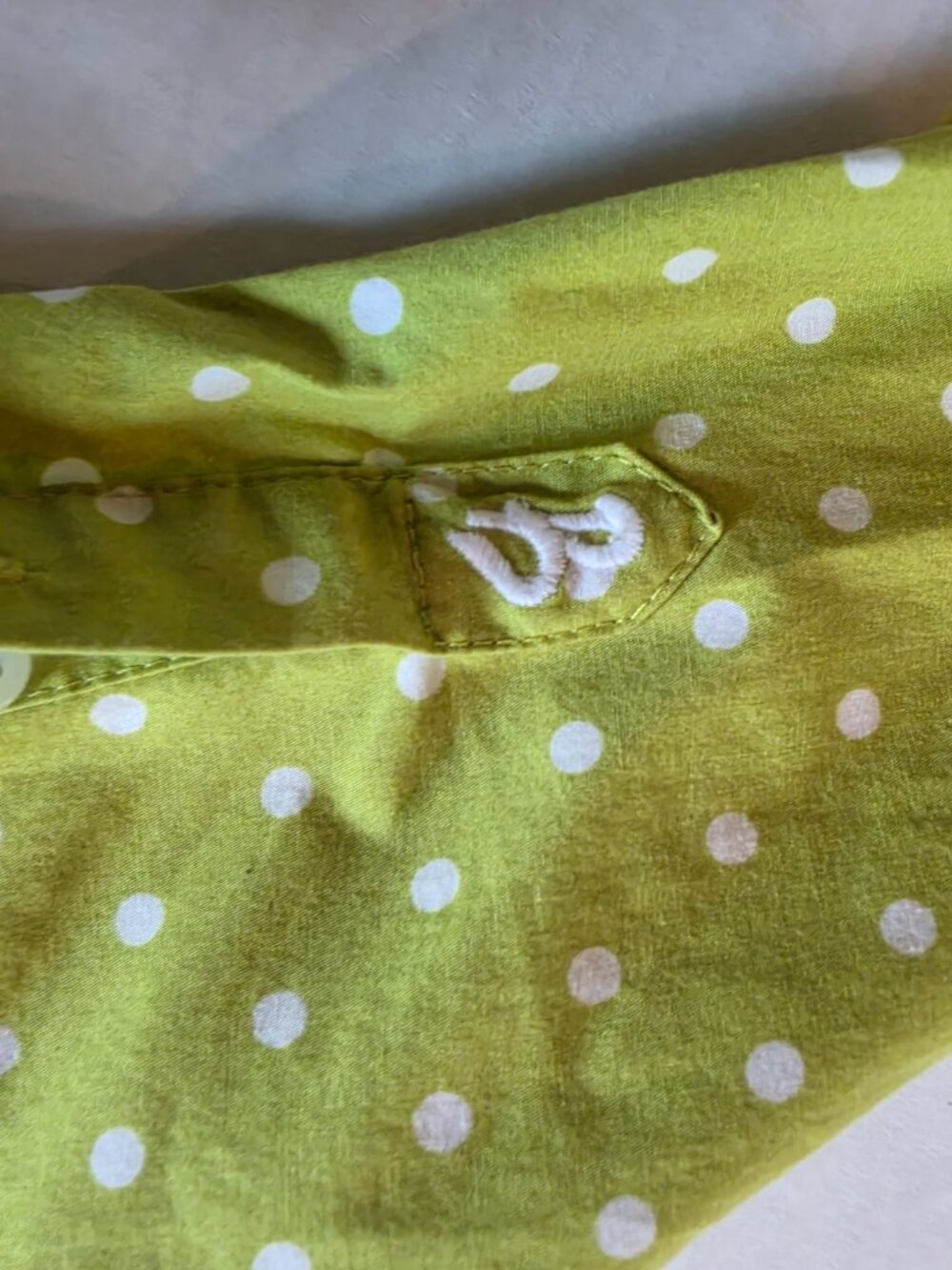 Boden Lime Green & White Polka-dot Button Front Long Sleeve Blouse Size 18 - Picture 4 of 11